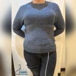 بلوز زارا اصل بنگلادش بعاره سربی تیره یقه گرد مدل 1405