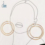 ست دو عددی گوشواره حلقوی زنانه I AM طلایی و مسی ضدحساسیت