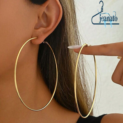 ست دو عددی گوشواره حلقوی زنانه I AM طلایی و مسی ضدحساسیت