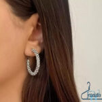 گوشواره نگین دار حلقوی آی ام I AM | اروپایی و شیک